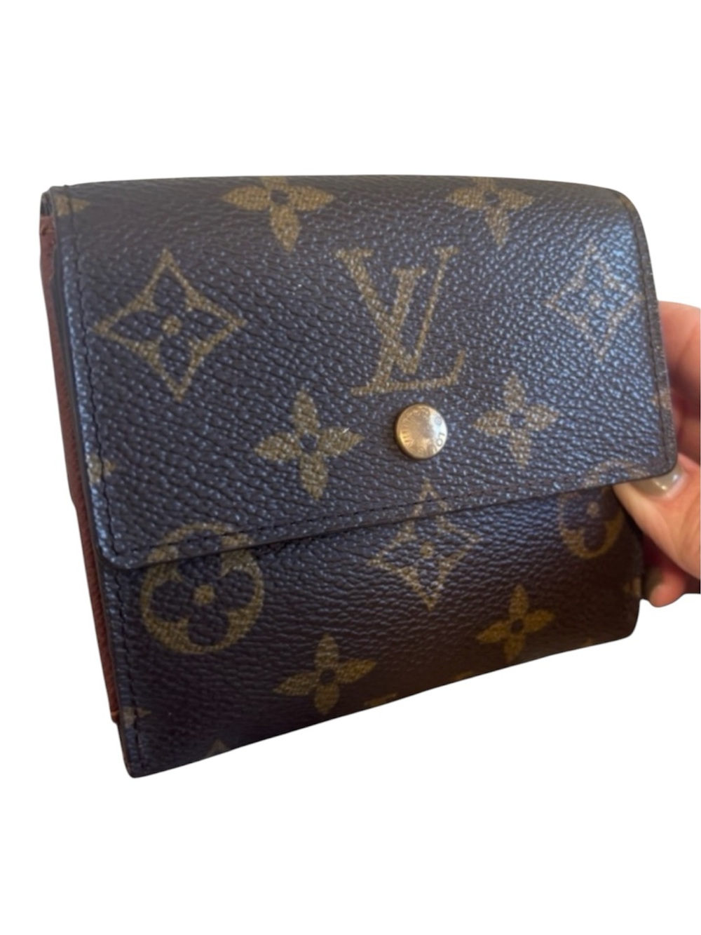 Louis Vuitton Monogram Elise Small Snap Wallet Brown LV Compact Wallet